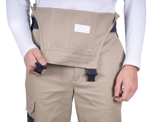 Полукомбинезон ТУРБО SAFETY летний мужской беж/т.сер (ПКОМ 652)