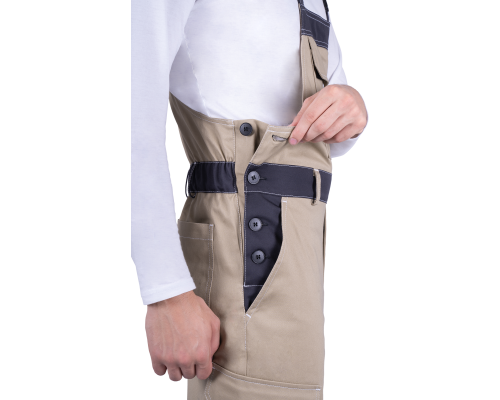 Полукомбинезон ТУРБО SAFETY летний мужской беж/т.сер (ПКОМ 652)
