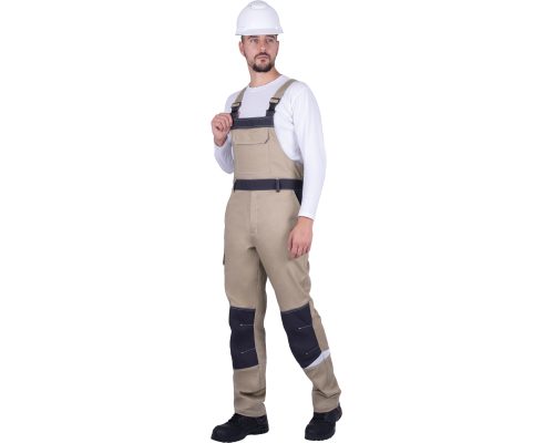 Полукомбинезон ТУРБО SAFETY летний мужской беж/т.сер (ПКОМ 652)