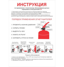 Плакат В-03 'Инструкция по применению и ТО углекислотных огнетушителей, размер 210х300 мм'