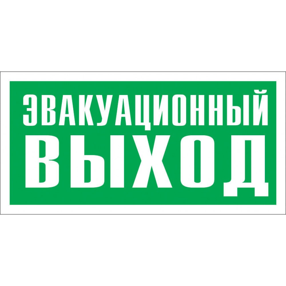 Купить Знак E24 'УКАЗАТЕЛЬ ЭВАКУАЦИОННОГО ВЫХОДА' (Самокл. 150 х 300) в Москве