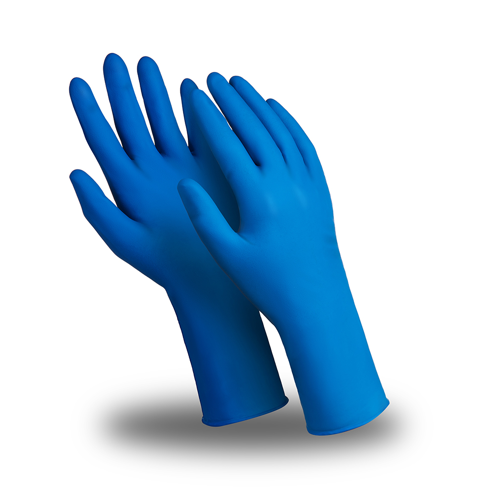 Купить Перчатки ЭКСПЕРТ УЛЬТРА (DG-042) латекс, 0.28 мм, неопудренные, текстура, цвет синий в Москве