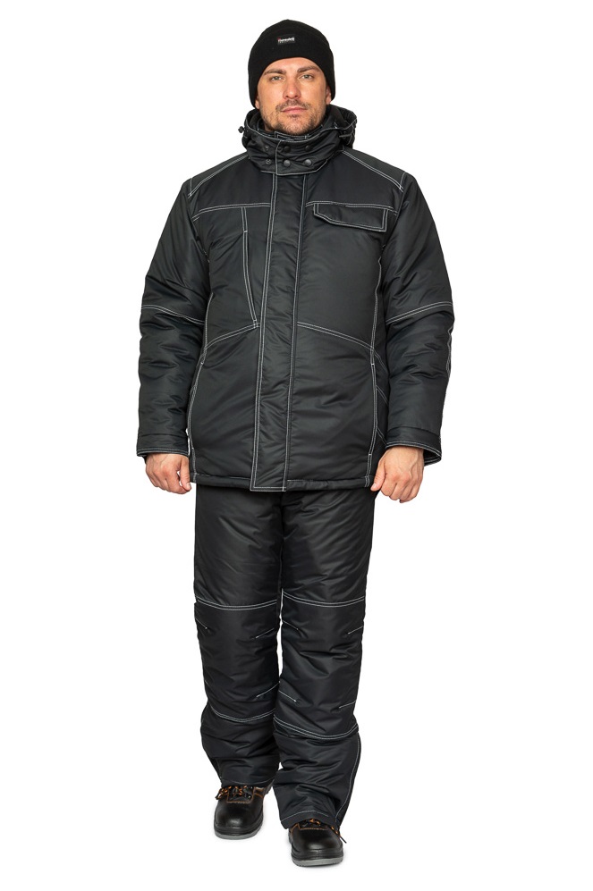 Купить Куртка ВИКИНГ ткань МЕМБРАНА мужская утеплённая чёрная в Москве