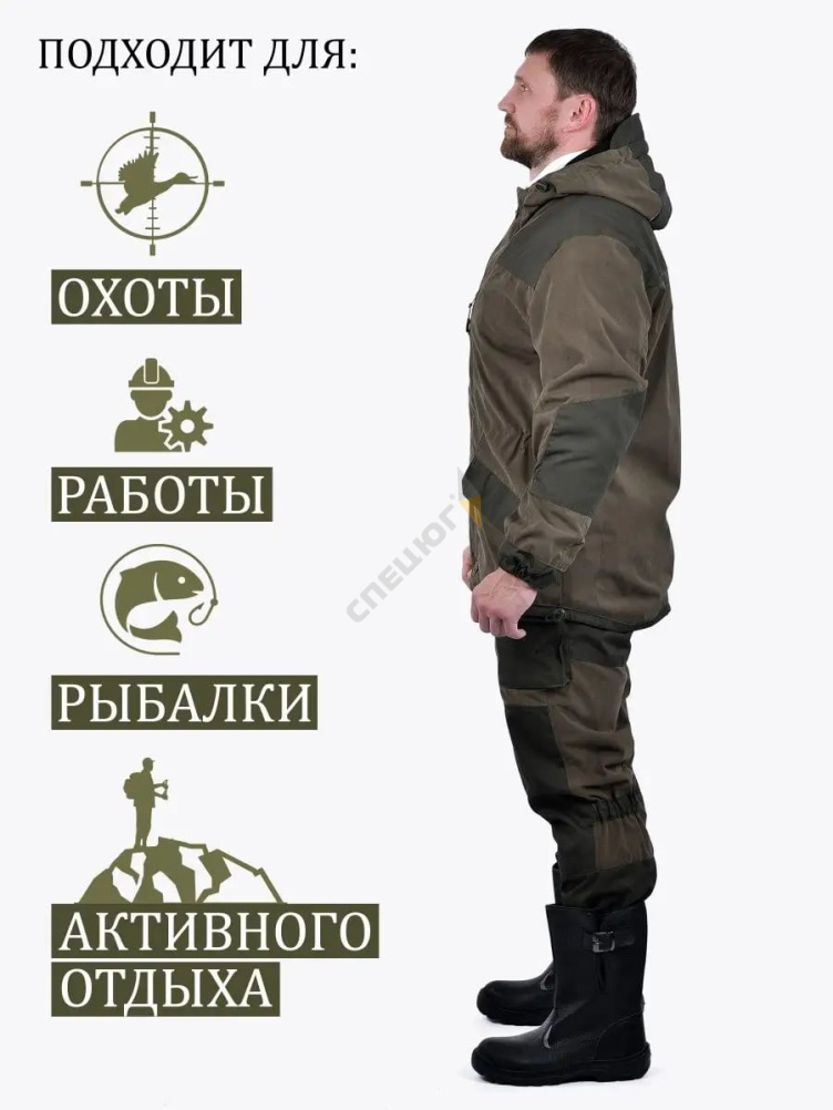 Купить Костюм ГОРКА-ФЛИС тк.Исландия+Рип стоп цв.хаки в Москве