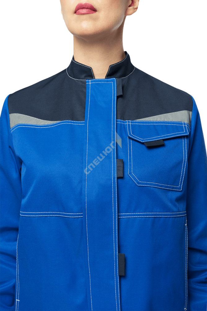 Купить Костюм КМ-10 ЛЮКС (кос 065) женский василек-т.синий (комплект: куртка и брюки) в Москве