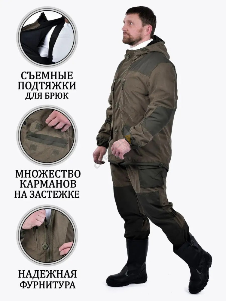 Купить Костюм ГОРКА-ФЛИС тк.Исландия+Рип стоп цв.хаки в Москве